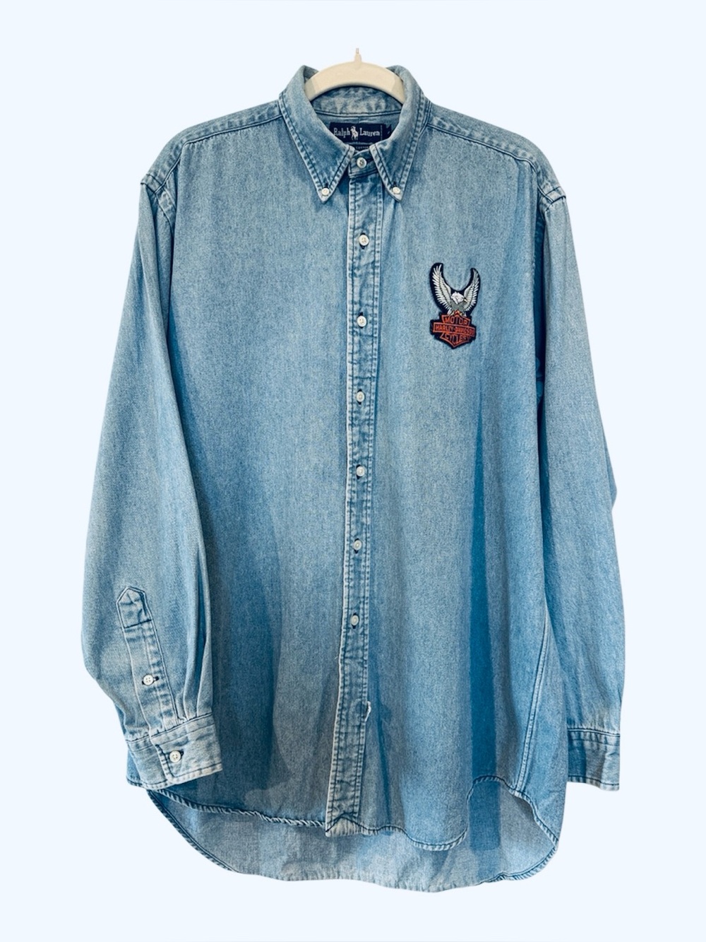 Ralph Lauren x Harley Collab Light Blue Denim Button-Down Shirt